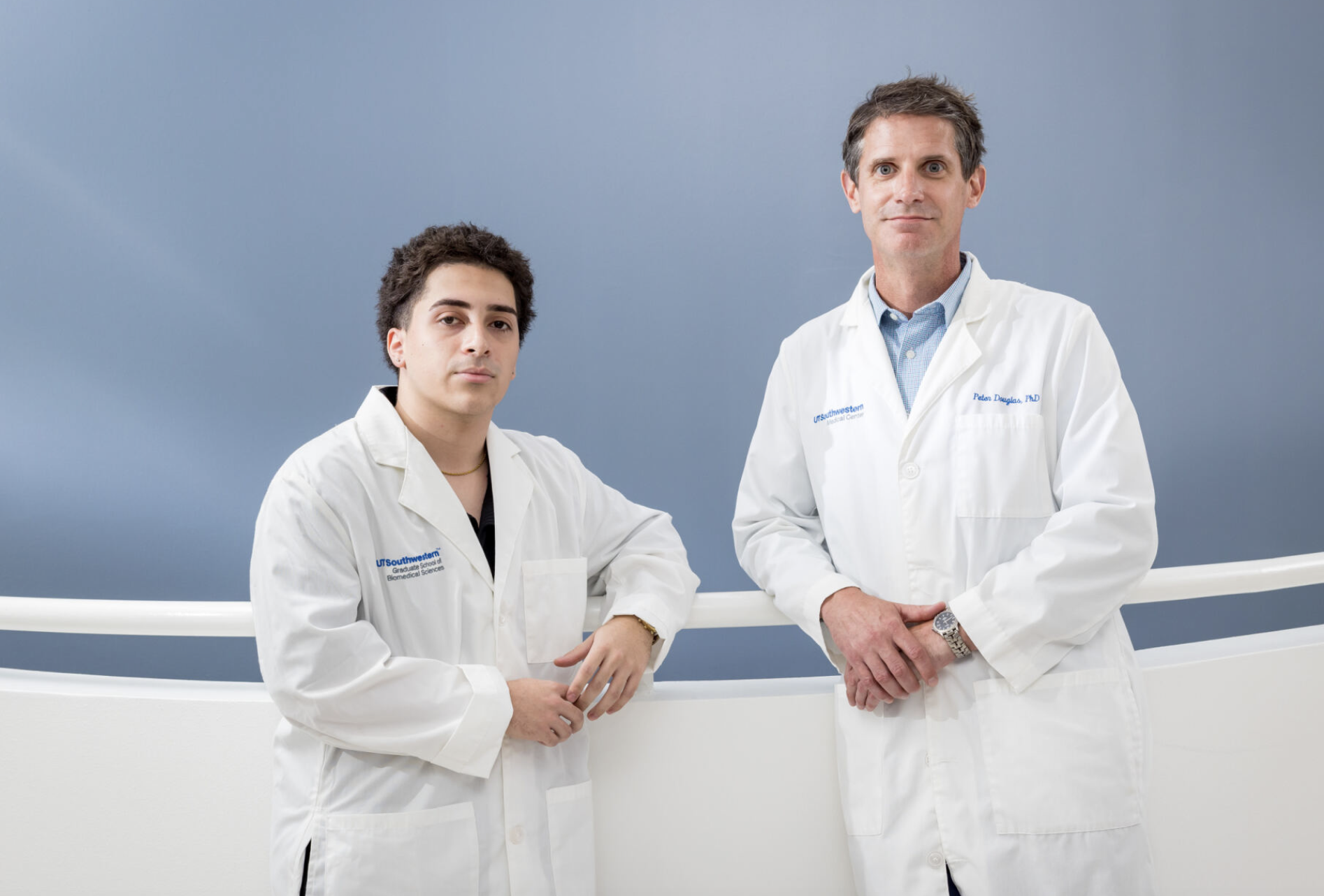 With mentor Peter Douglas, PhD at UT Southwestern